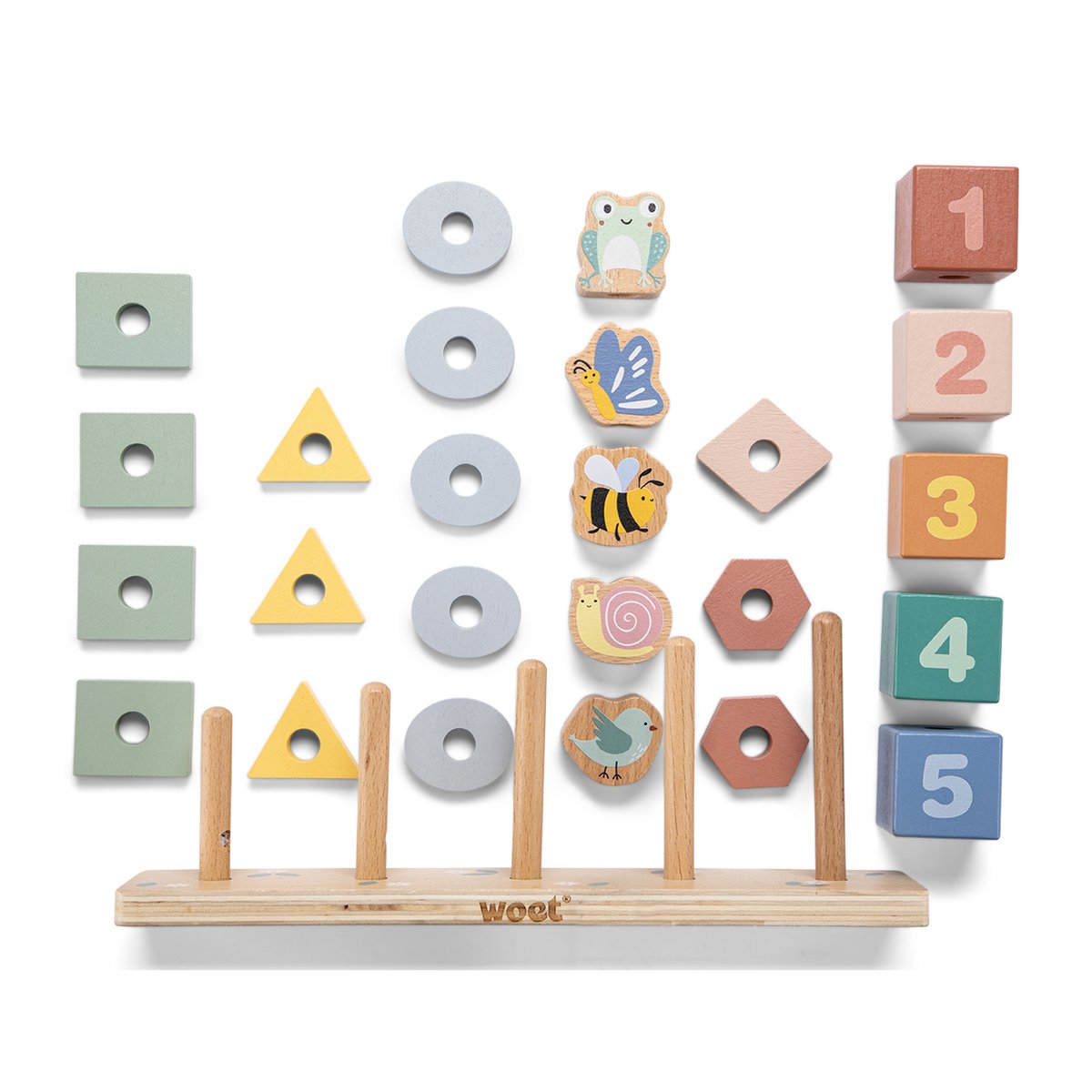 Wooden counting and sorting game 1 to 5