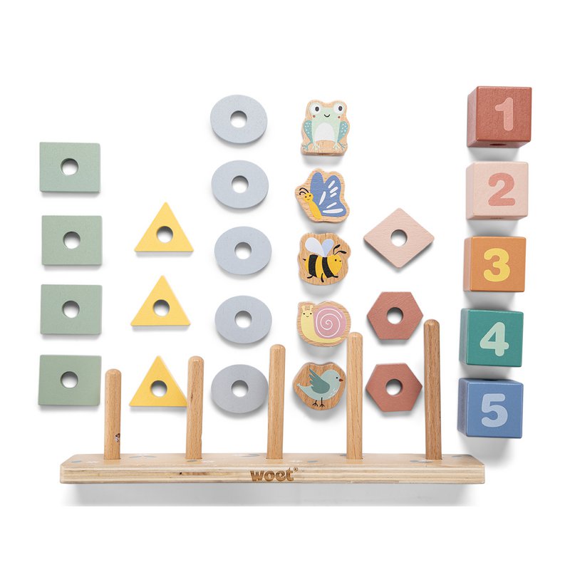 Wooden counting and sorting game 1 to 5