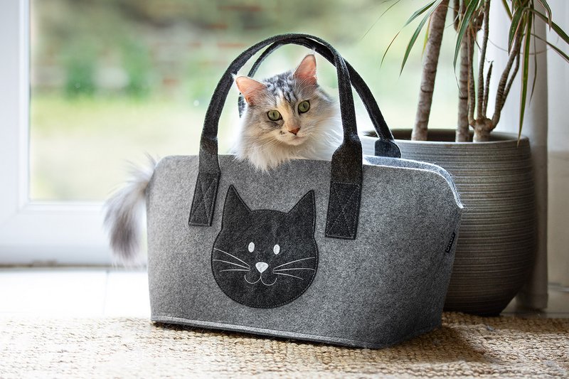 Filz Tasche Katze VE 4 so
