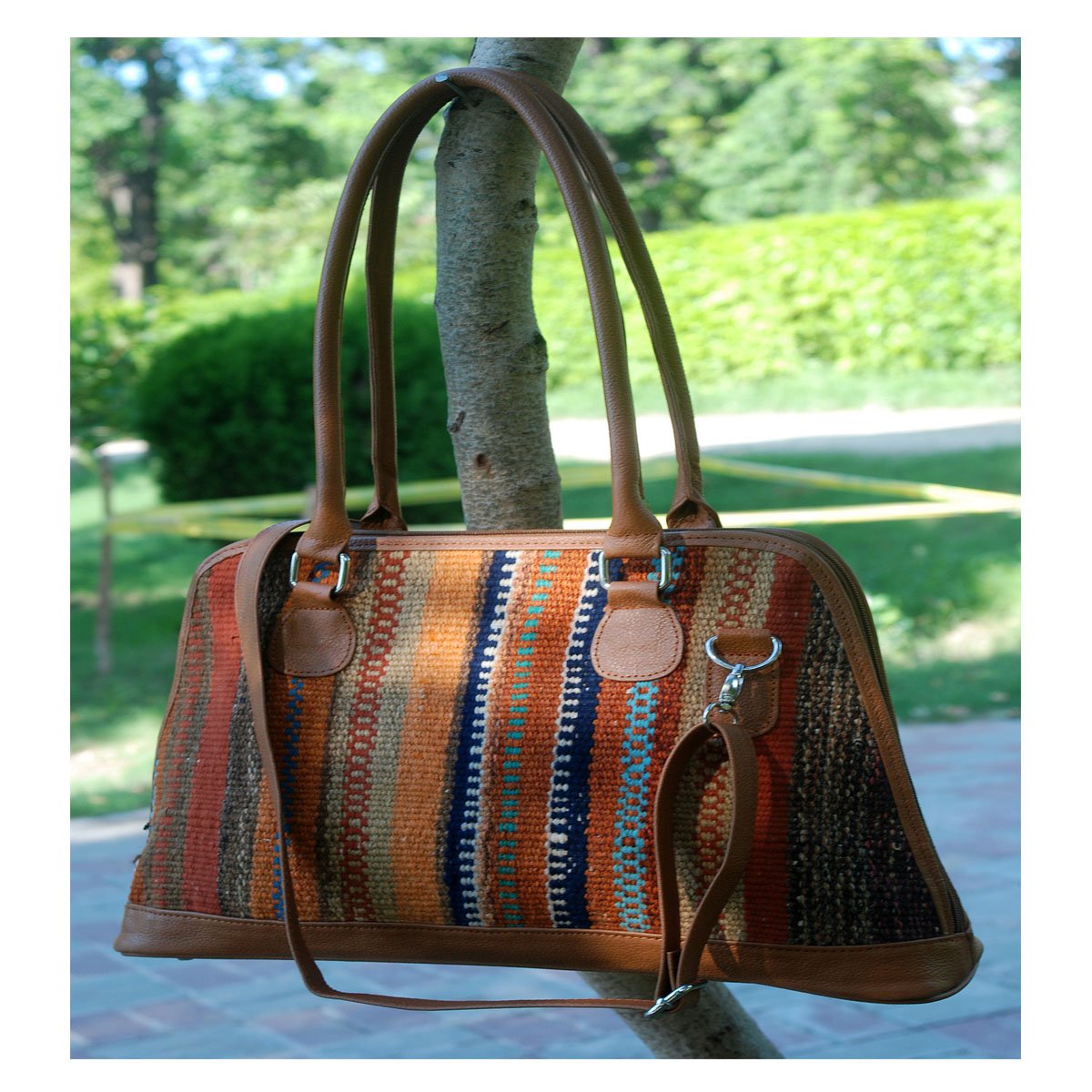 Kilim Leather Baker’s Chocolate Bag
