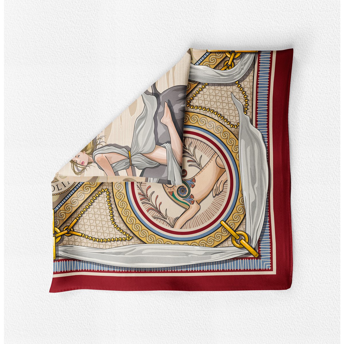 The Abduction of Europa 100% zijden twill sjaal (2 kleuren) 90*90 cm