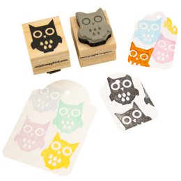 Owl Wooden Rubber Stamp
