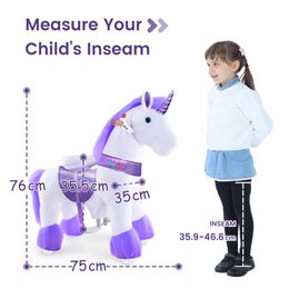 Ponycycle Ride su Toy Purple Unicorn | Età 3-4 | Peluche giocattolo da giro per animali | Classic U migliori regali
