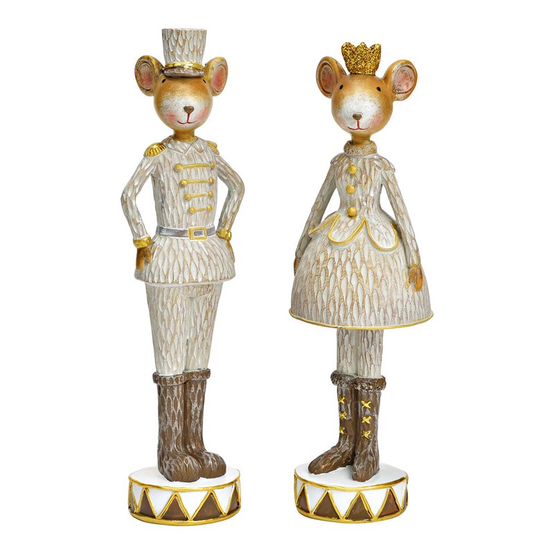 Mus lavet af poly, 2 gange, guld (b/h/t) 6x20x6cm