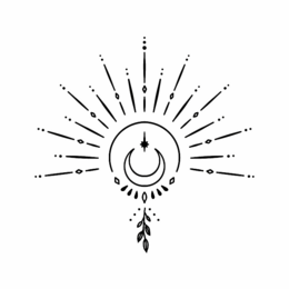 Sioou temporary tattoo - The half sun and the moon x5