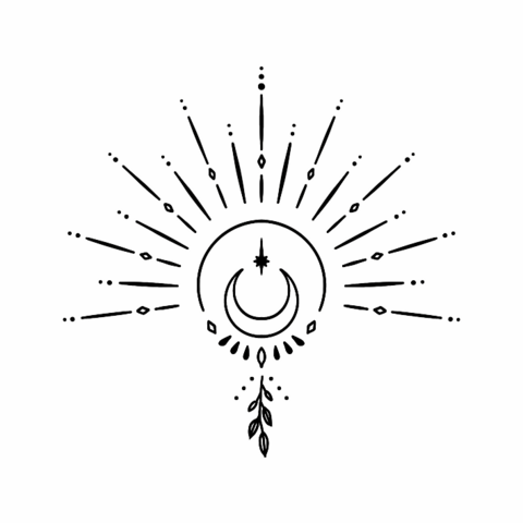 Sioou tijdelijke tattoo - De halve zon en de maan x5