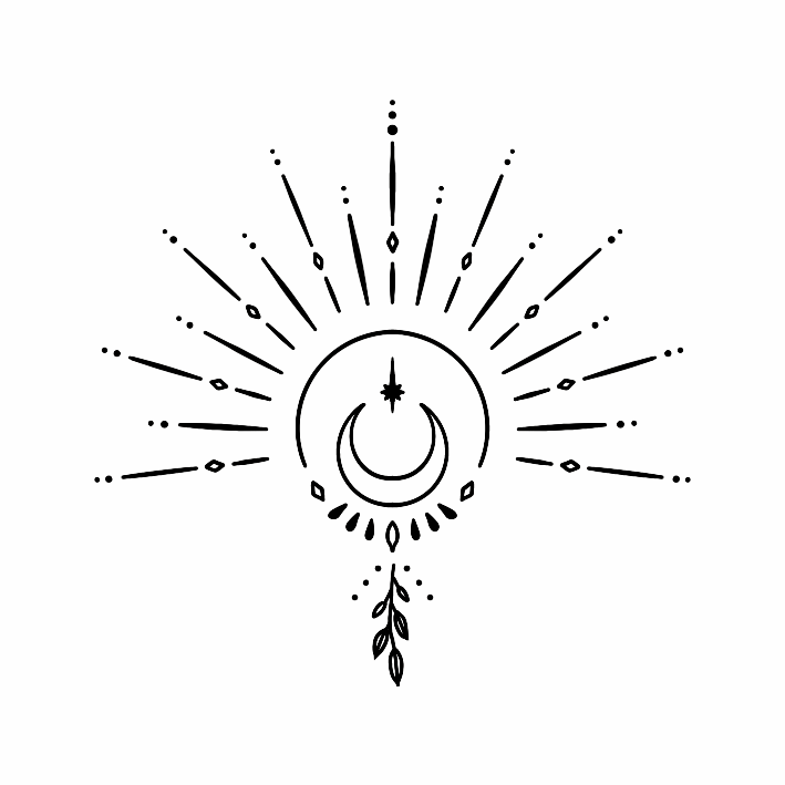 Sioou temporary tattoo - The half sun and the moon x5