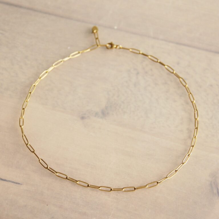 Collana a catena D in acciaio inossidabile - oro