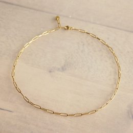 Collana a catena D in acciaio inossidabile - oro