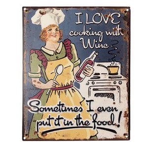 Text board 20x25 cm yellow iron wall plate