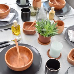 Handmade Tableware - Rice Bowl - Ø15 cm - Eco-friendly - Khaya Wood
