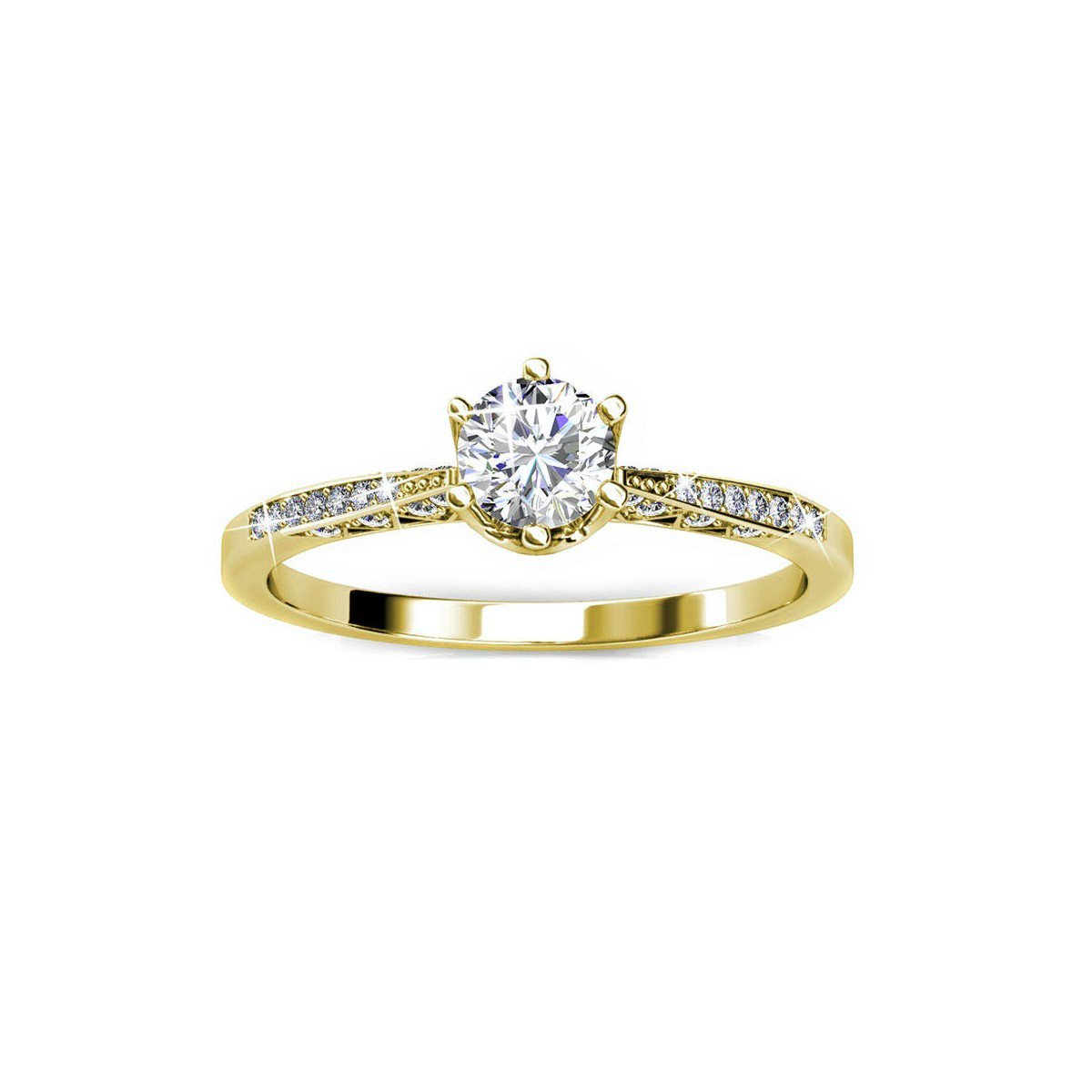 Destiny ring - gold and crystal