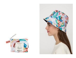 "Tropical" wasserdichter, verstaubarer Hut | Recycelt und recycelbar | Wetter Bisetti Outfit