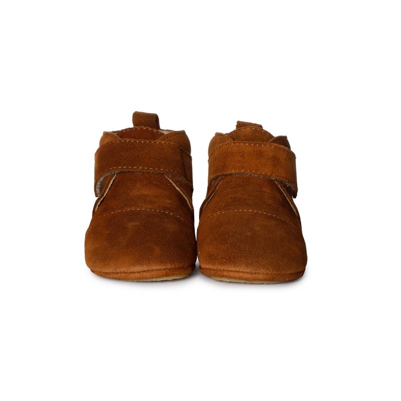 Klassische Wildlederstiefel - Cognac