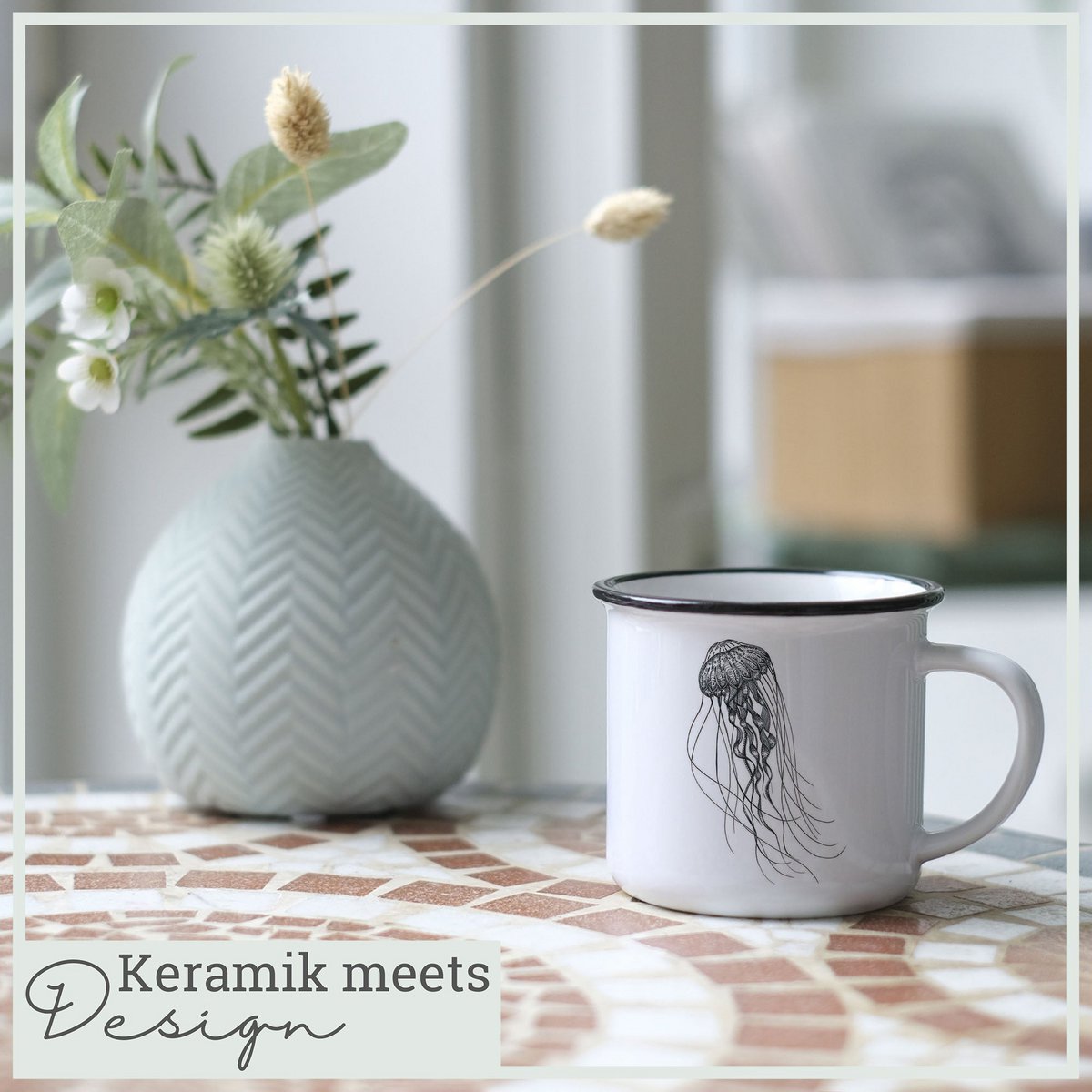 Ceramic cup - deep sea jellyfish