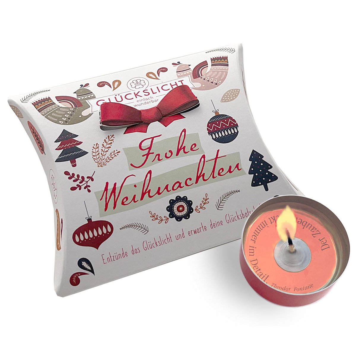 Lumière porte-bonheur / Dans le coffret cadeau avec un nœud découpé 🎀 / Vintage / Joyeux Noël