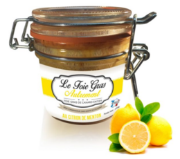  Foie Gras Entier au Citron Confit, a pâté product in 80g and 200g sizes, made with 100% natural ingredients and long-term preservation (2 years).