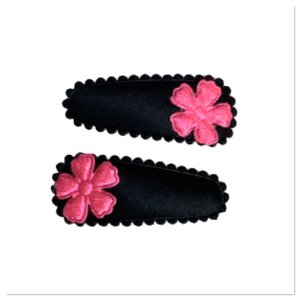 Hair clips baby black flower
