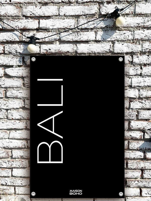 Udendørs haveplakat | Bali | Sort | 70x100 cm