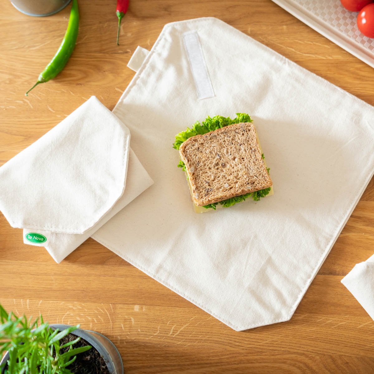 Lunch Wraps aus Baumwolle, 3er Set