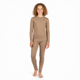 Kinder-Langarm-Set 160 Merino Beige