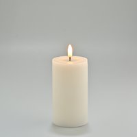 LED-Kerze weiß mit Timer und Wachsspiegel