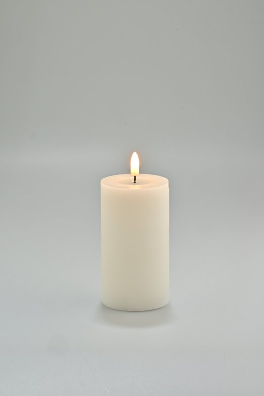 LED candle white with timer and wax mirror