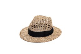 Straw Crochet Fedora Hat