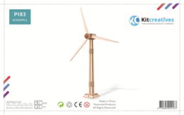 Building kit 3D Puzzle Wind turbine - wood