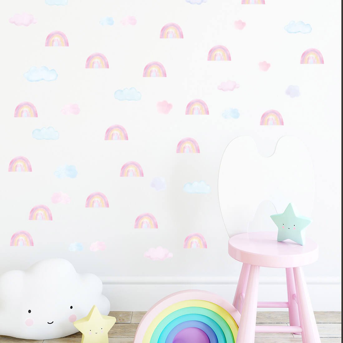 Wandaufkleber | Mini-Regenbogen rosa