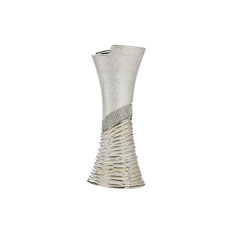Vase rhinsten champagnefarvet, sølvfarvet H. 19 cm, VE 4