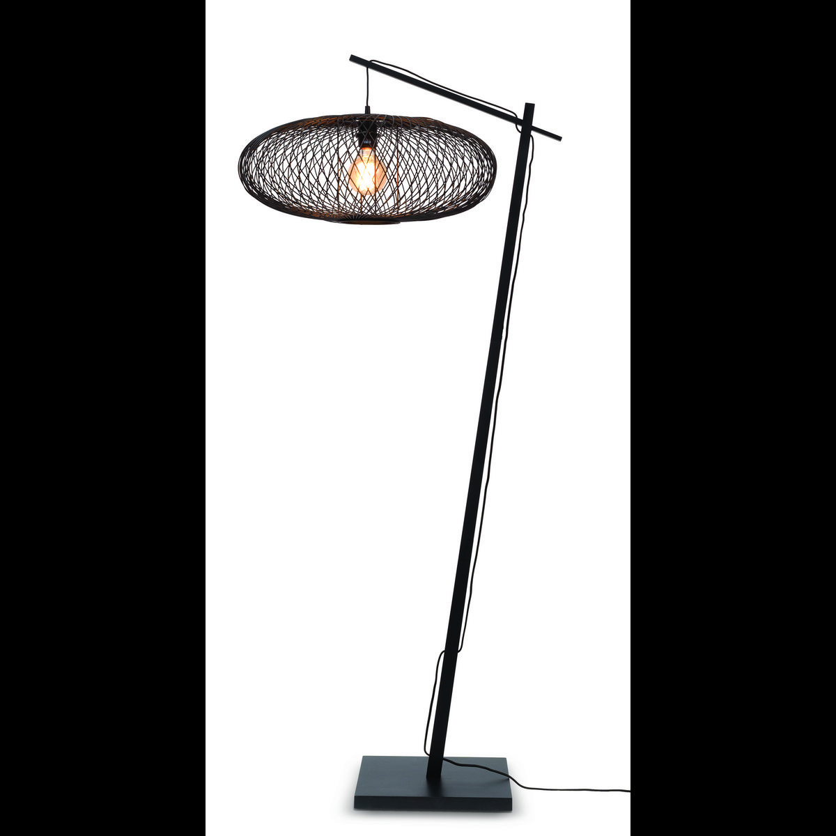 Vloerlamp Cango zw/kap zwart, S