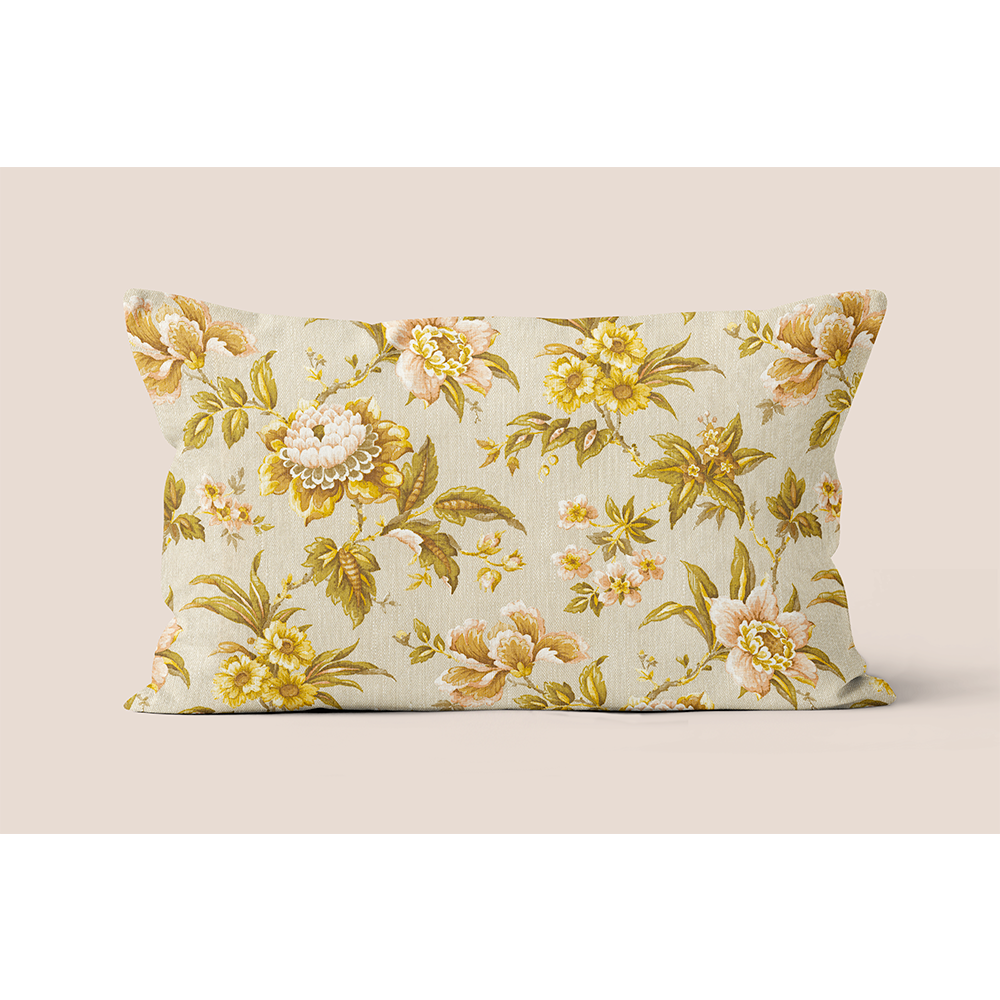 Decorative cushion vintage yellow flower polyester 40x40cm 40x67cm - Eva model