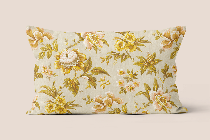 Decorative cushion vintage yellow flower polyester 40x40cm 40x67cm - Eva model