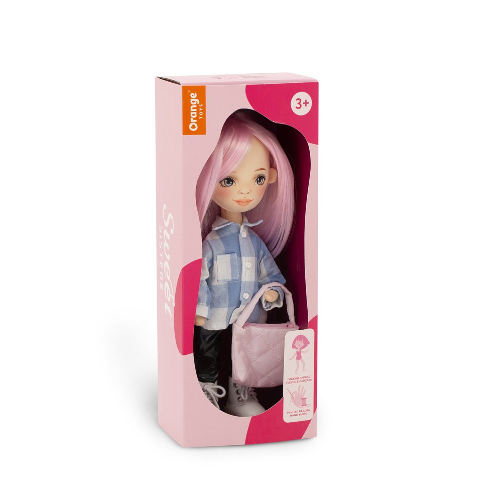 Soft toy, Sweet Sisters - Billie in a Plaid Shirt + bonus accessories set (35cm)
