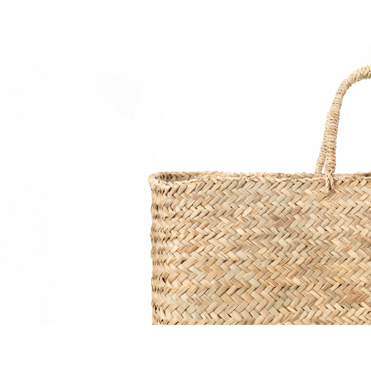 Cesta Capazo de mimbre con Asas, Bolso de palma artesanal. Bolso de esparto.