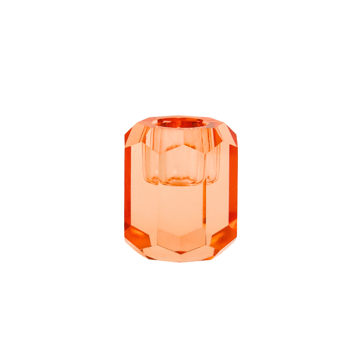 Candlestick Candle Holder Crystal Orange