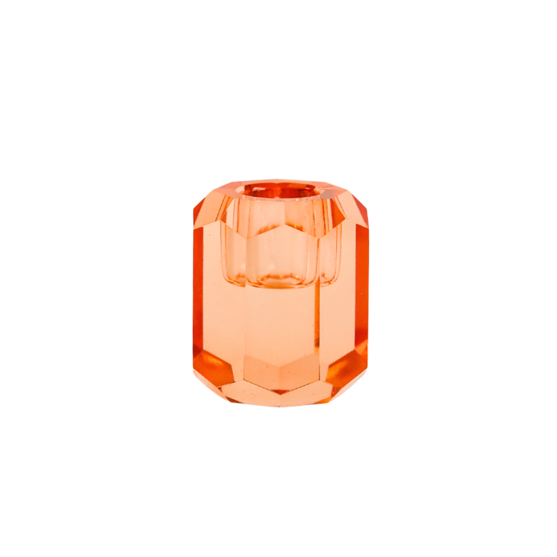 Candlestick Candle Holder Crystal Orange