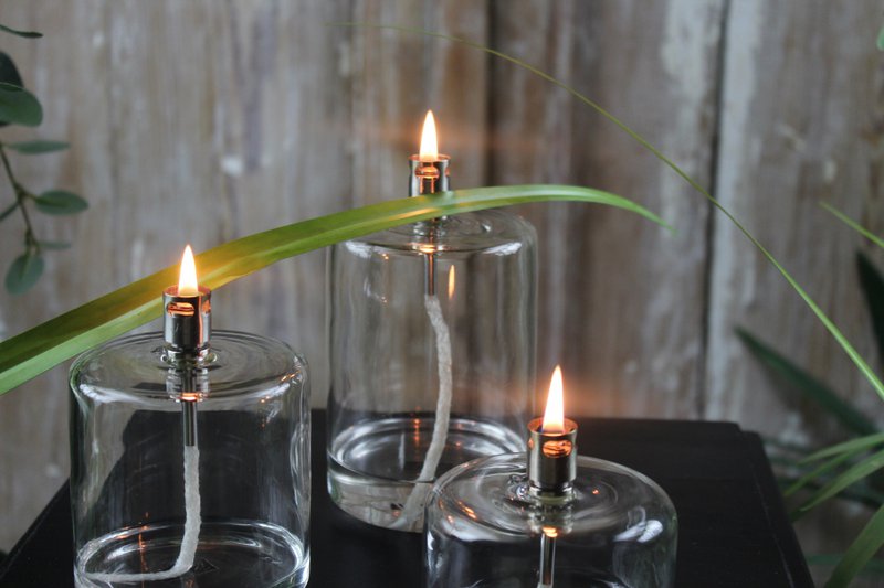 Olielamp Cylinder chrome M