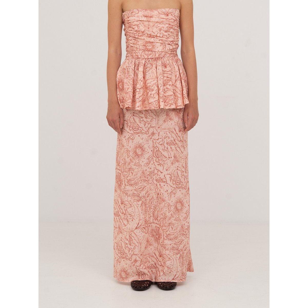 Gonna Sophia Pink Solar System stampata