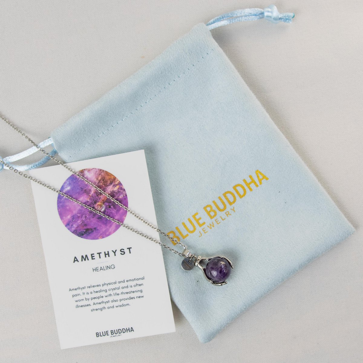 Amethyst Embrace Necklace Silver