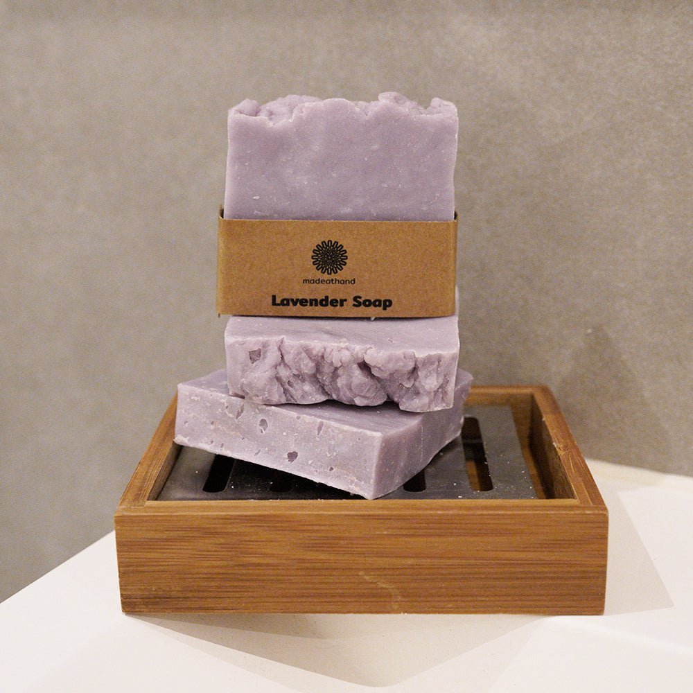 Gant de bain en poil de chèvre avec savon à la lavande