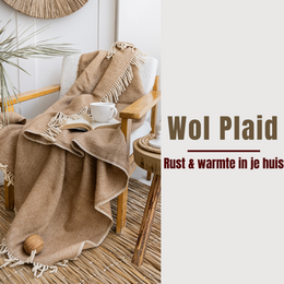 Ladira Wollen Plaid – Beige | 100% Anatolische Wol | Warme & Duurzame Wintercomfort