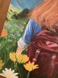 Kvinde i bjergene – Bergbloei | A4 kunst plakat
