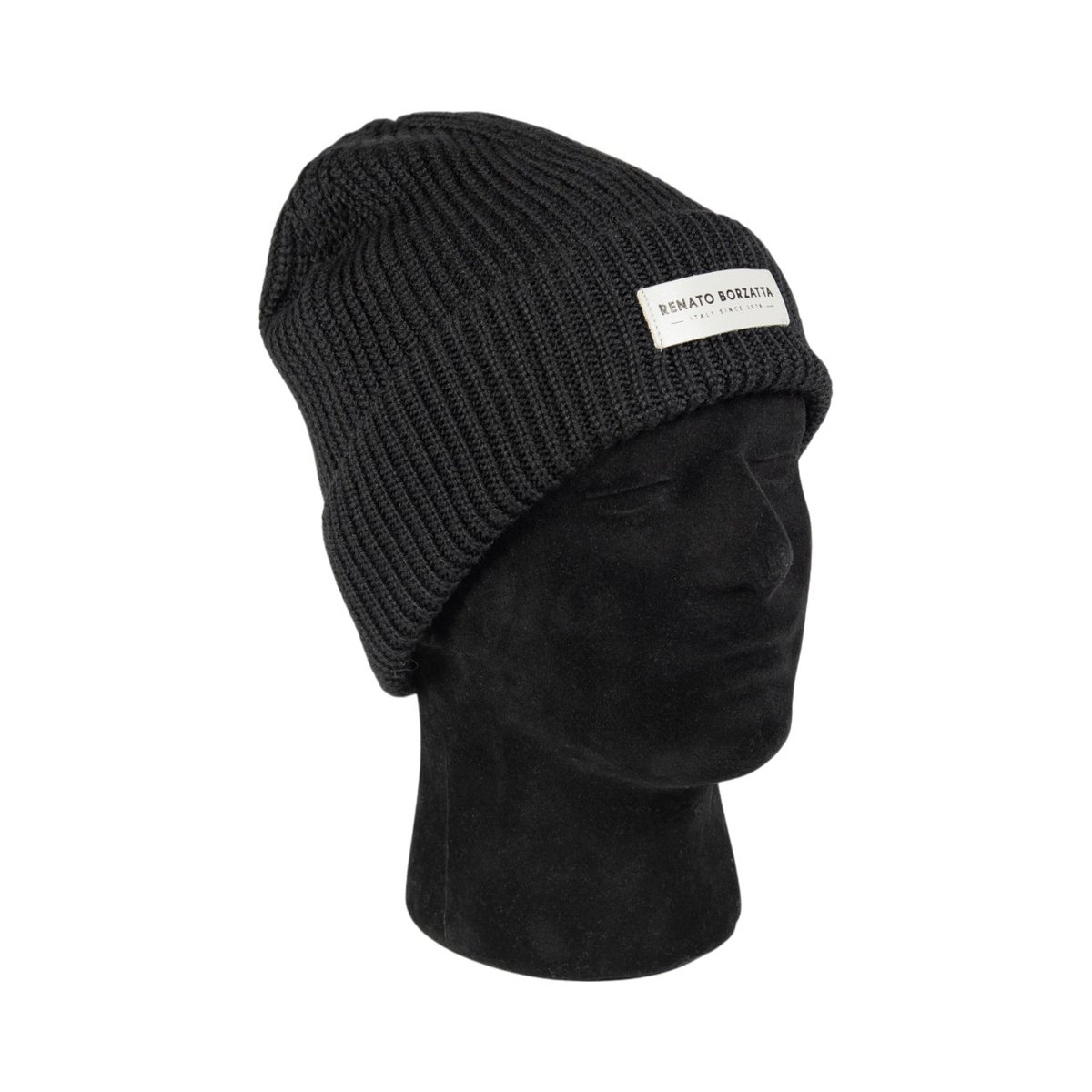 RB5003A | Mixed Cervine shirt cap Lana Made in Italy. Black color - single size