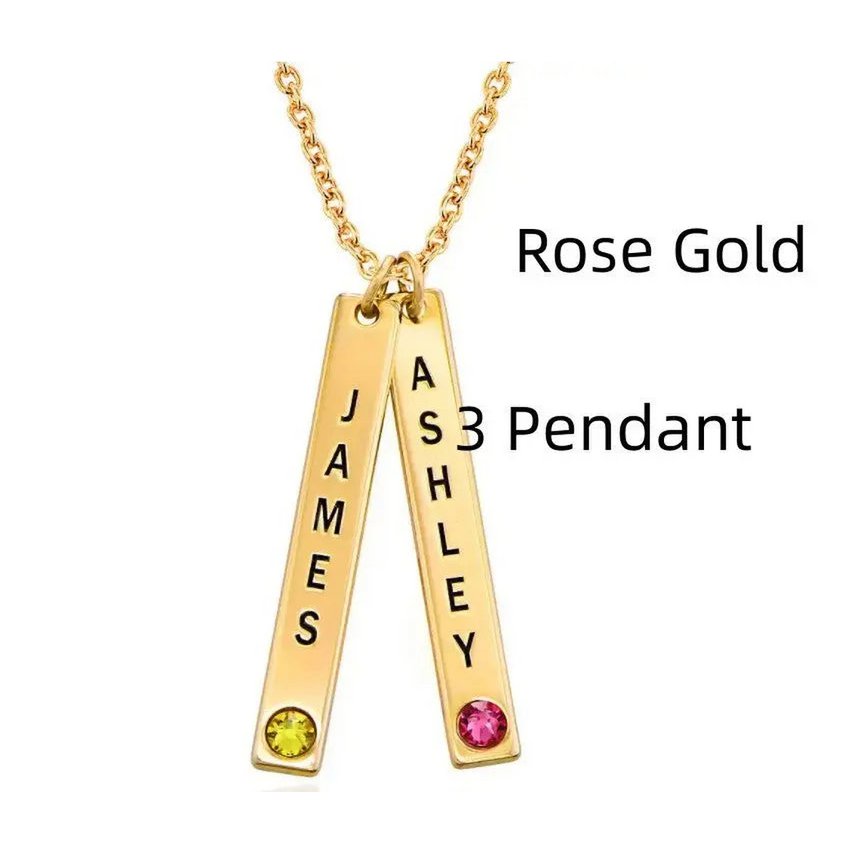 Collier vertical personnalisé, cadeau de la fête des mères