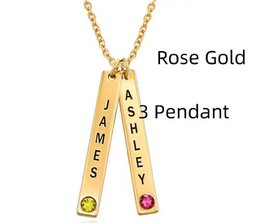 Personalisierte vertikale Halskette, Muttertagsgeschenk