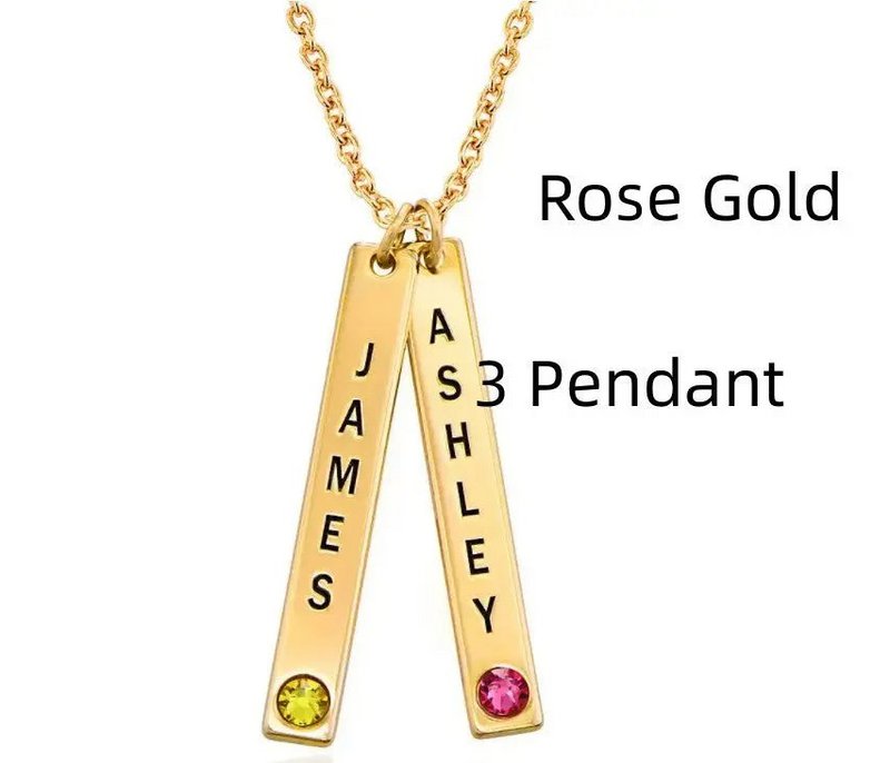 Personalisierte vertikale Halskette, Muttertagsgeschenk