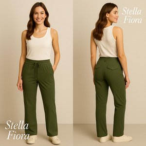 Stella Fiora - Travelbroek Ultrahoge Kwaliteit - Armee - (6PC XS -XXL)