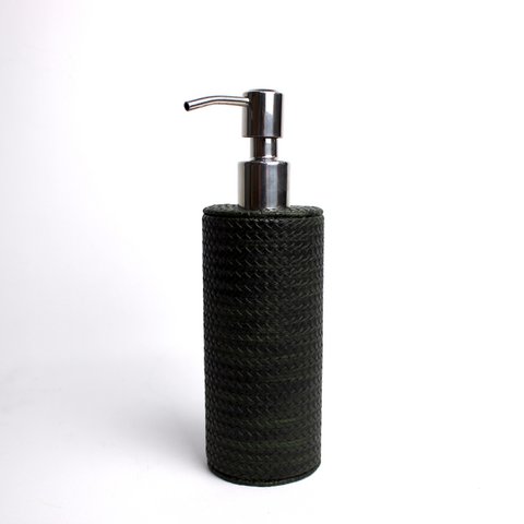 Round soap dispenser green - tissue structure & stainless steel